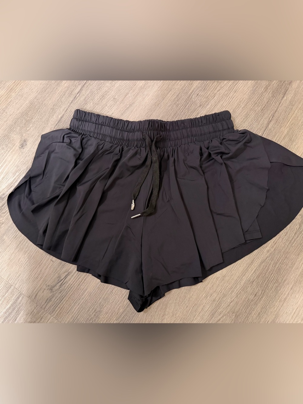 Women's Black Elastic Waist Shorts